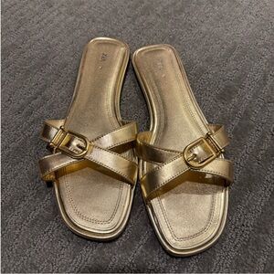 ZARA gold sandals